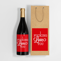Fucking Love You Bag & Wine Label